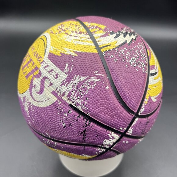 Vtg Spalding/LA LAKERS NBA Souvenir/Kid Toy Mini 7" Basketball; Purple/Yellow - Picture 8 of 9